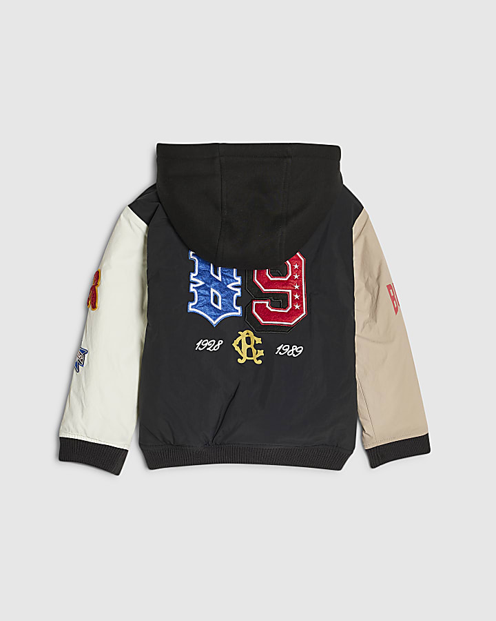 Mini Boys Colour Block Varsity Bomber Jacket