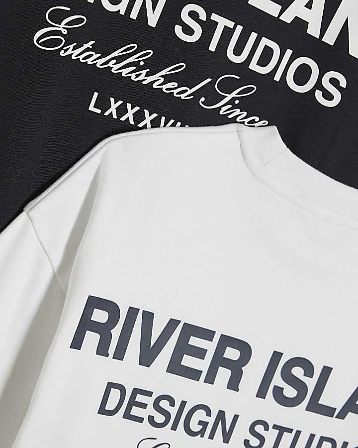 Boys Black RI Branded Pack Of 2 T-Shirts