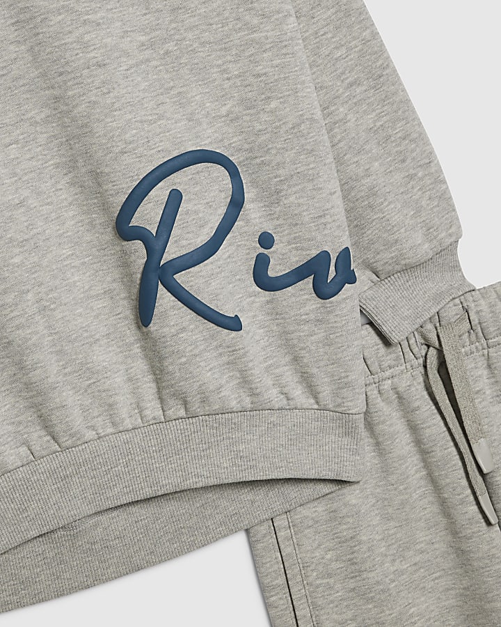 Boys Grey Ri Branded Hoodie Set