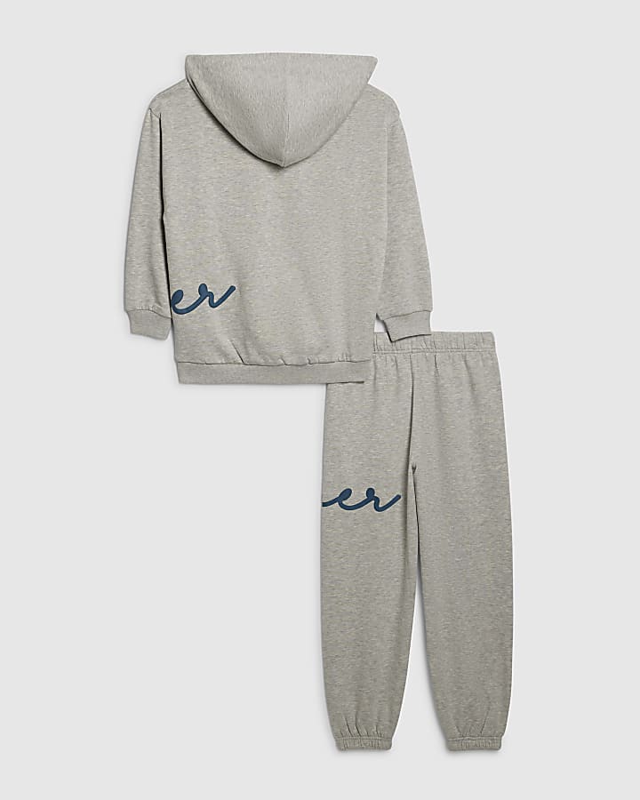 Boys Grey Ri Branded Hoodie Set