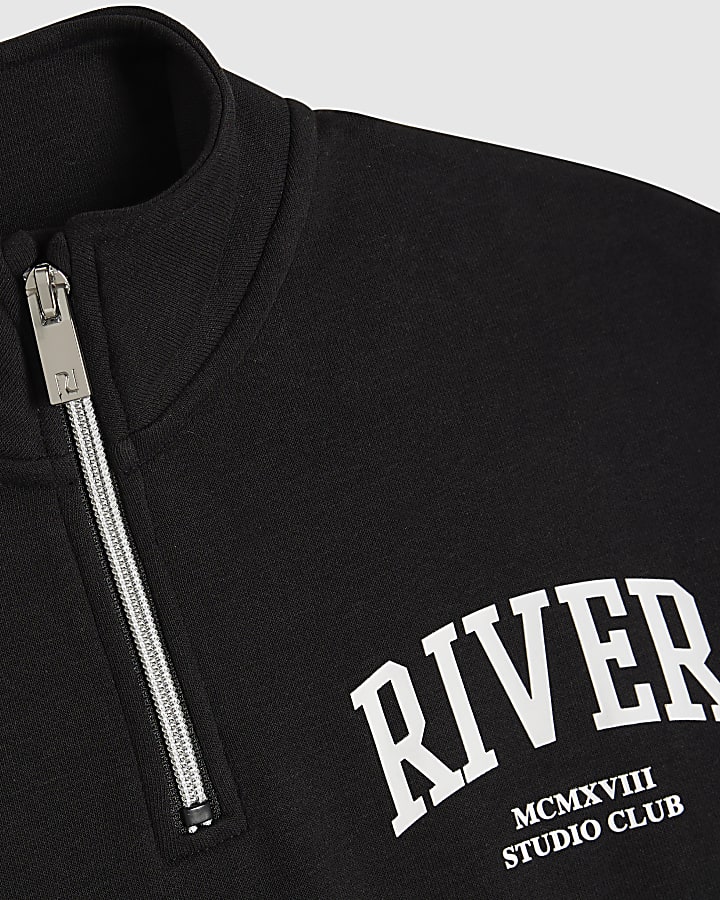 Boys Black RI Funnel Sweatshirt Set