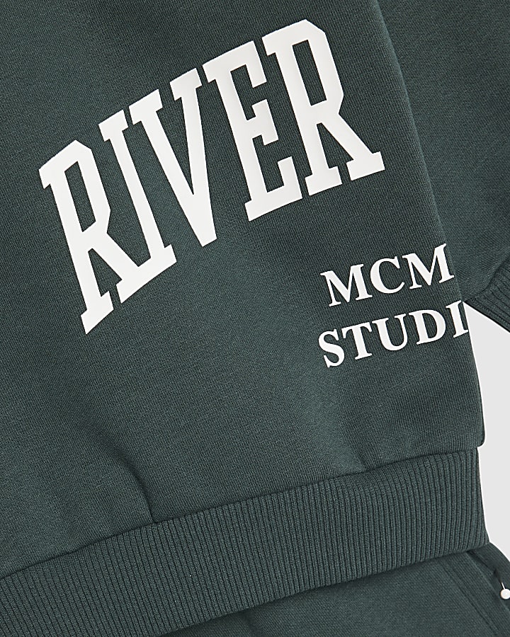 Boys Green RI Branded Sweatshirt Set