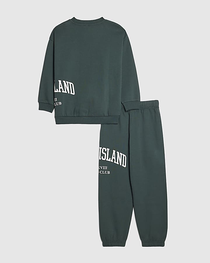Boys Green RI Branded Sweatshirt Set