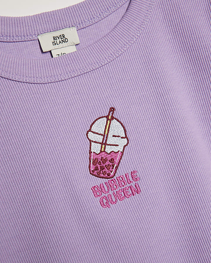 Girls Purple Bubble Queen Icon T-Shirt