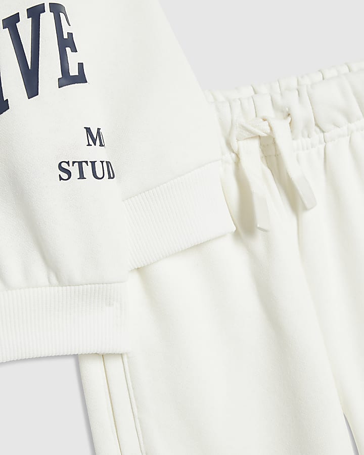 Mini Boys Cream RI Sweatshirt And Joggers Set