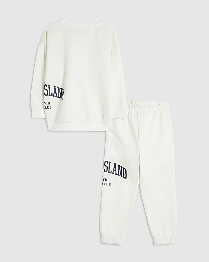 Mini Boys Cream RI Sweatshirt And Joggers Set