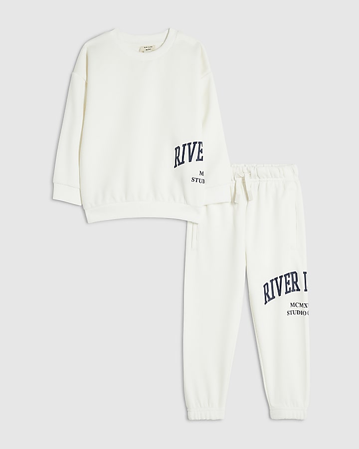Mini Boys Cream RI Sweatshirt And Joggers Set
