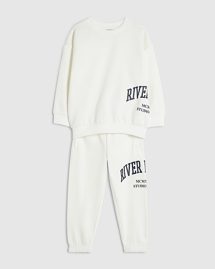 Mini Boys Cream RI Sweatshirt And Joggers Set