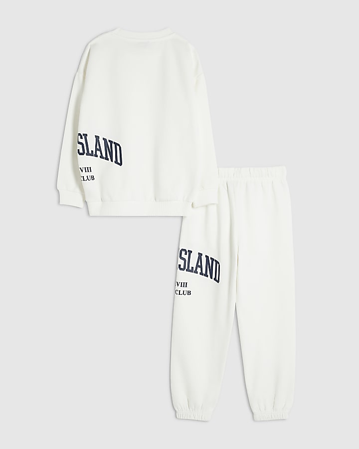 Boys Cream RI Sweatshirt And Joggers Set