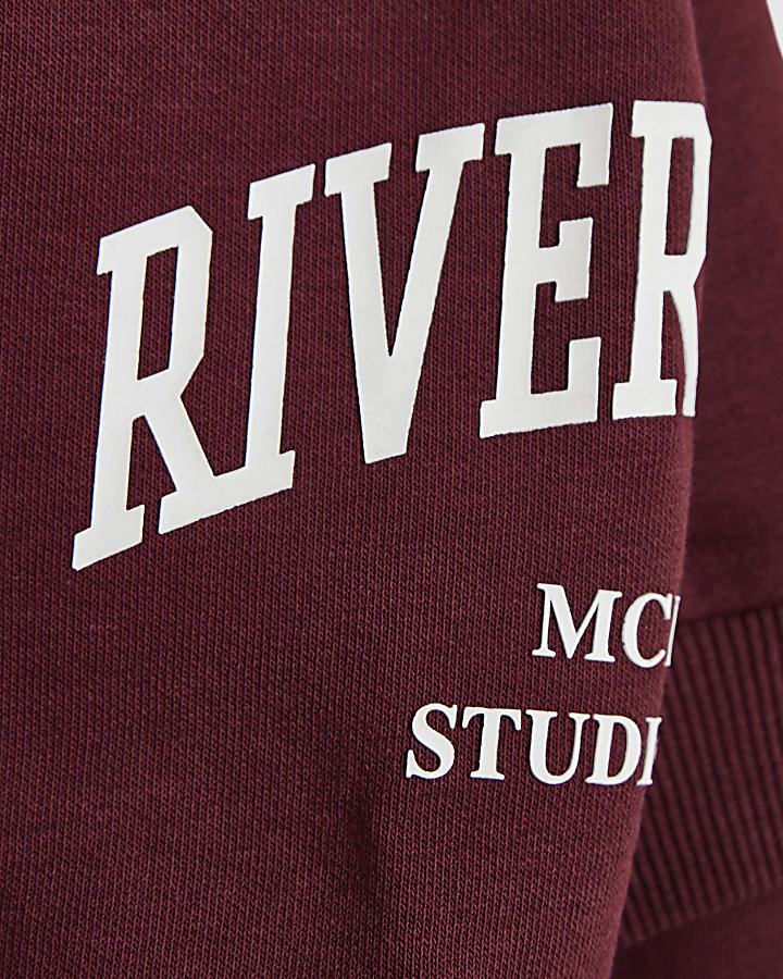 Mini Boys Burgundy RI Hoodie Set