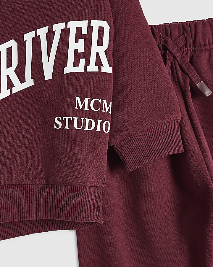 Boys Burgundy RI Hoodie Set