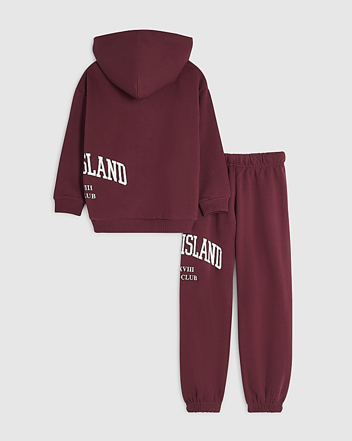 Boys Burgundy RI Hoodie Set