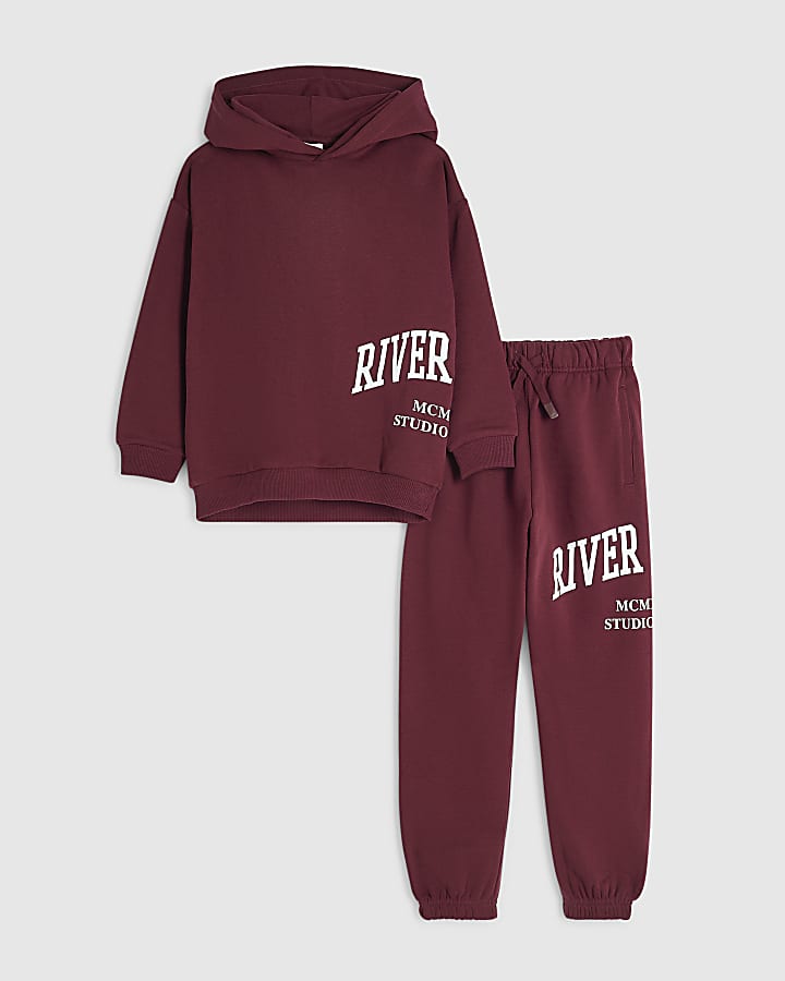 Boys Burgundy RI Hoodie Set