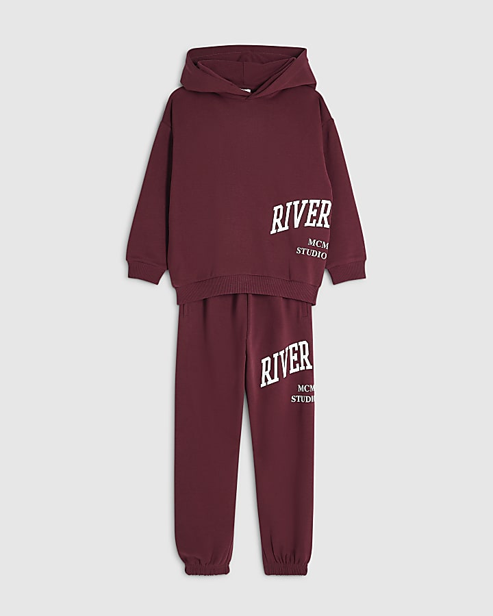 Boys Burgundy RI Hoodie Set