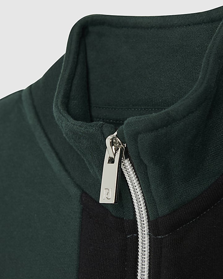 Boys Green Spliced Patch Block Sweatshirt