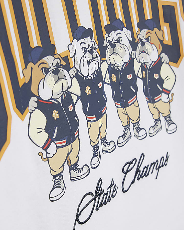 Mini Boys White NY Bulldog T-shirt