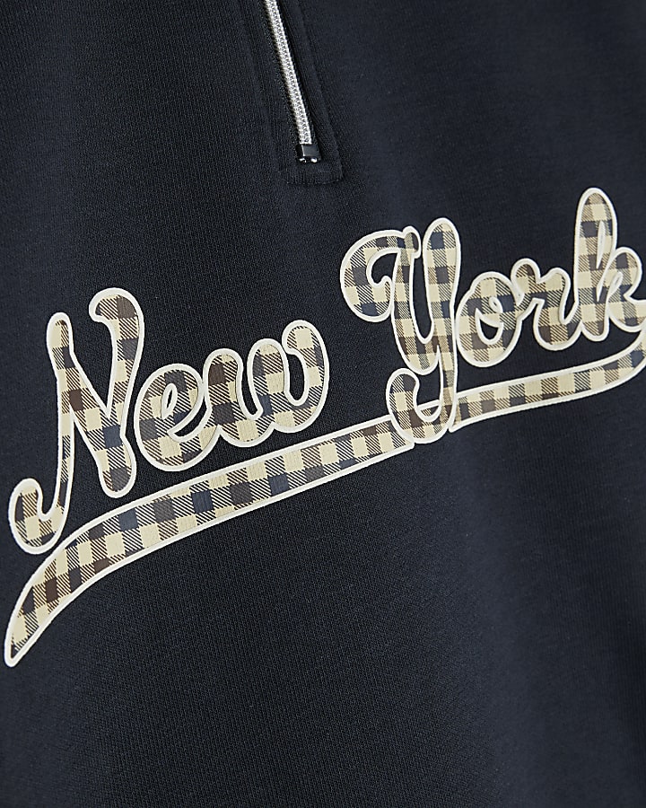 Mini Boys Navy New York Striped Sweatshirt