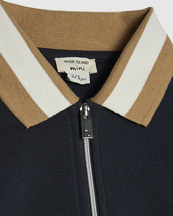 Mini Boys Navy New York Striped Sweatshirt