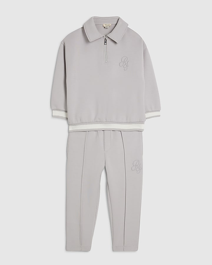 Mini Boys Grey Sweatshirt 2 Piece Set