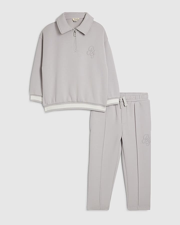 Mini Boys Grey Sweatshirt 2 Piece Set