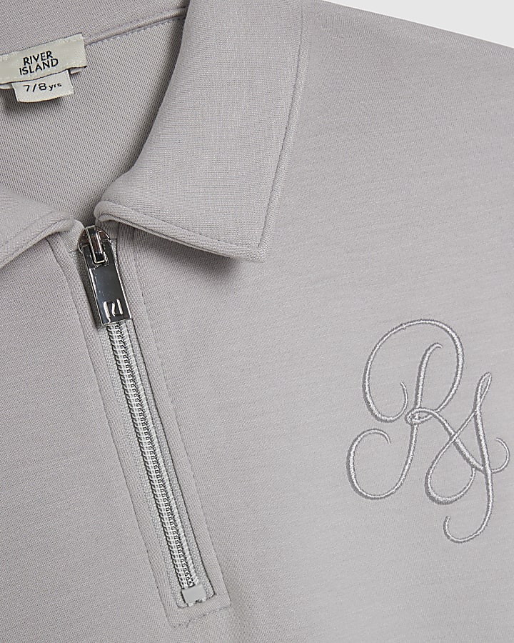 Boys Grey Premium Rugby Shirt Set