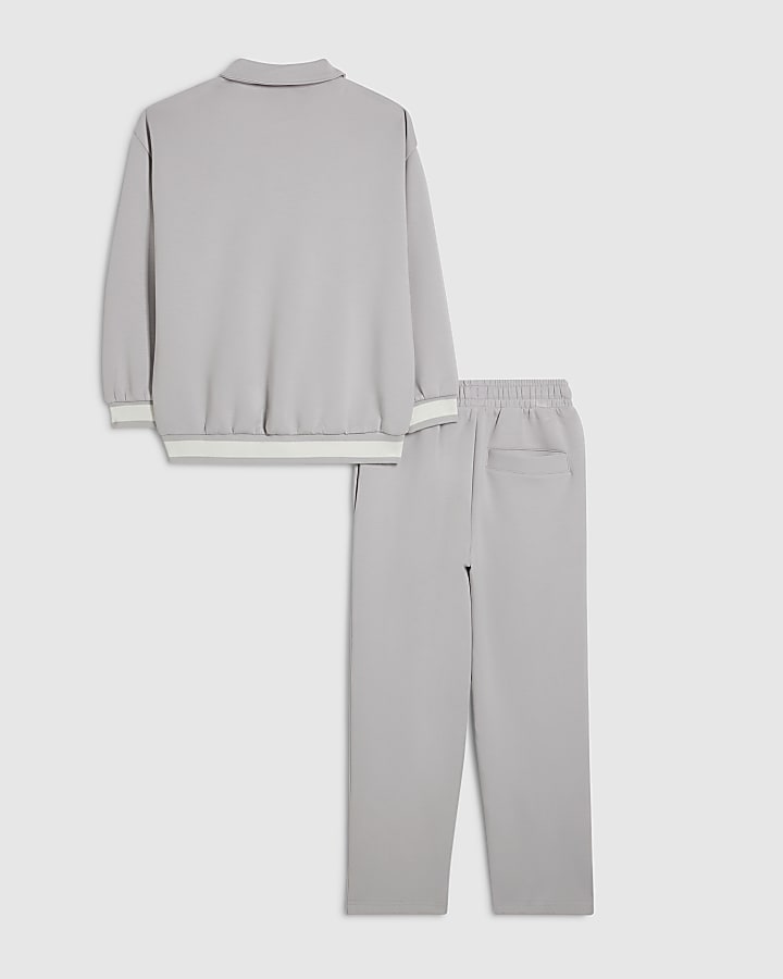 Boys Grey Premium Rugby Shirt Set