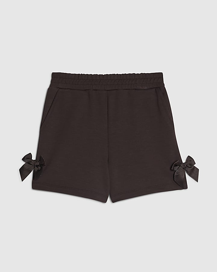 Girls Brown Premium Bow Shorts