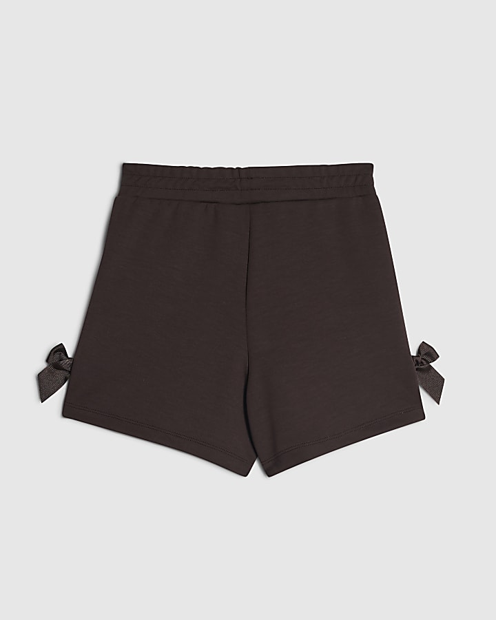 Girls Brown Premium Bow Shorts