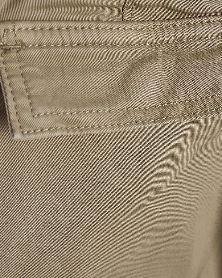 Mini Boys Beige Barrel Leg Cargo Trousers