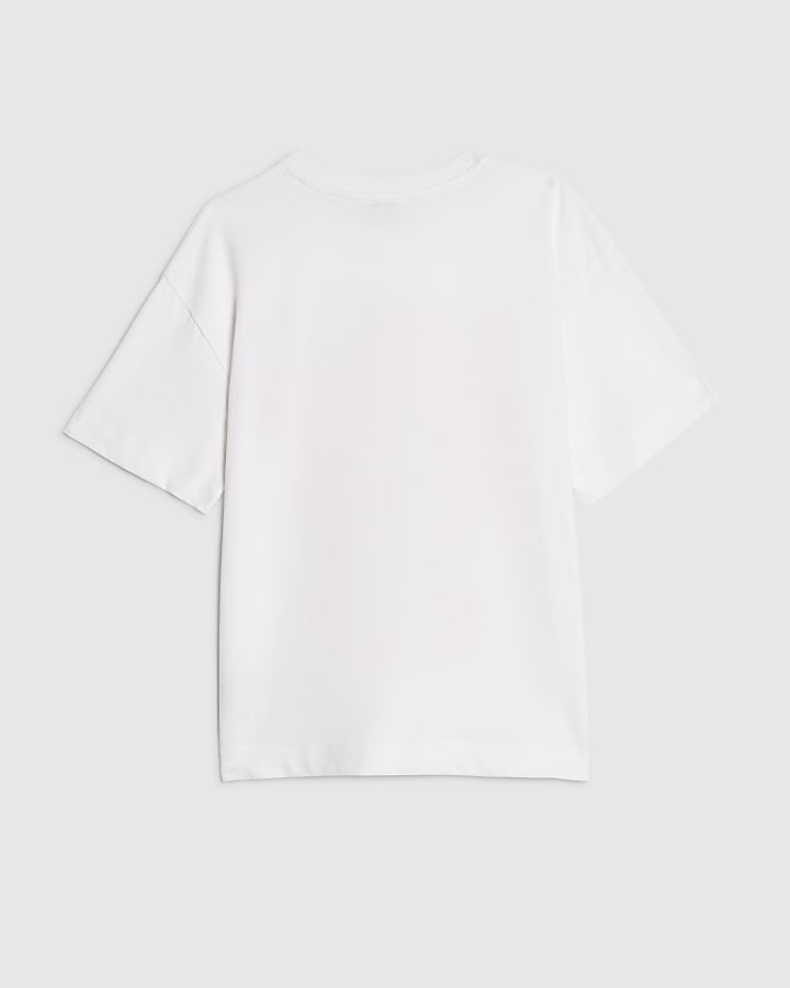 Girls White Bestie Club Monkey T-Shirt