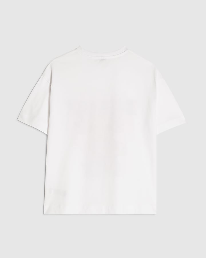 Girls White Oversized Axolotl Energy T-Shirt