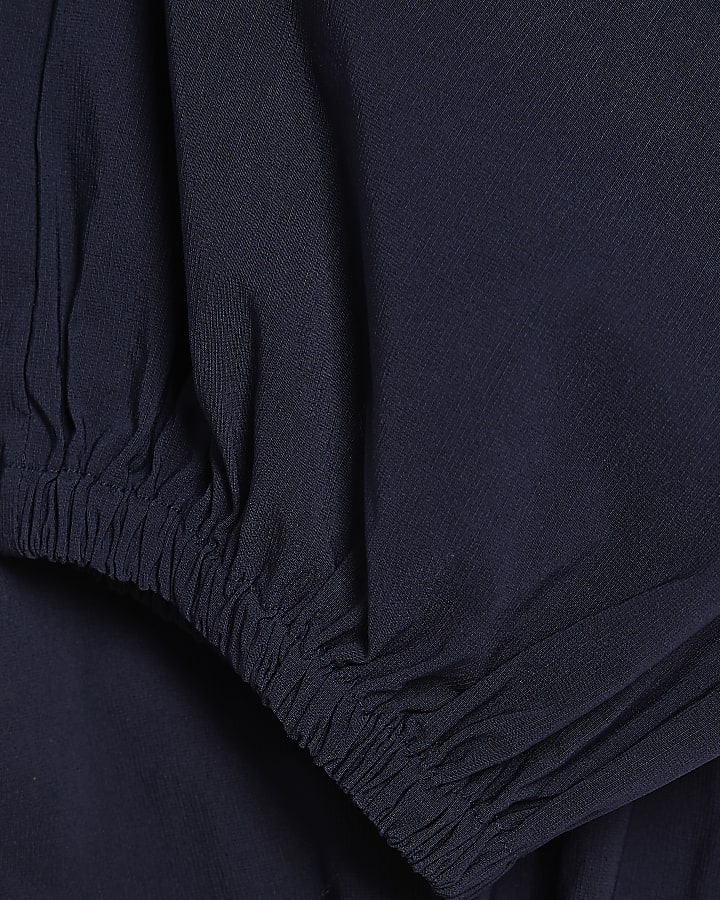 Girls Navy Balloon Leg Trousers