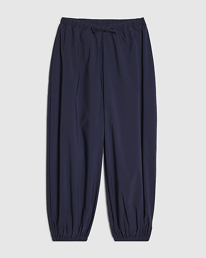 Girls Navy Balloon Leg Trousers