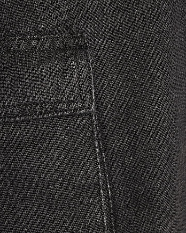 Boys Black Straight Leg Cargo Jeans