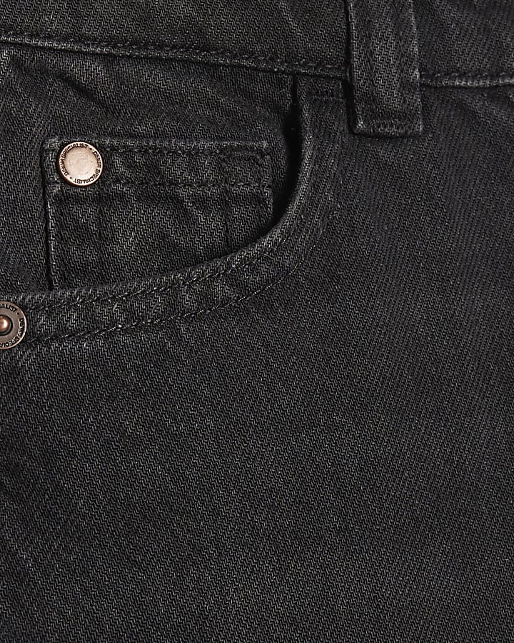 Boys Black Straight Leg Cargo Jeans