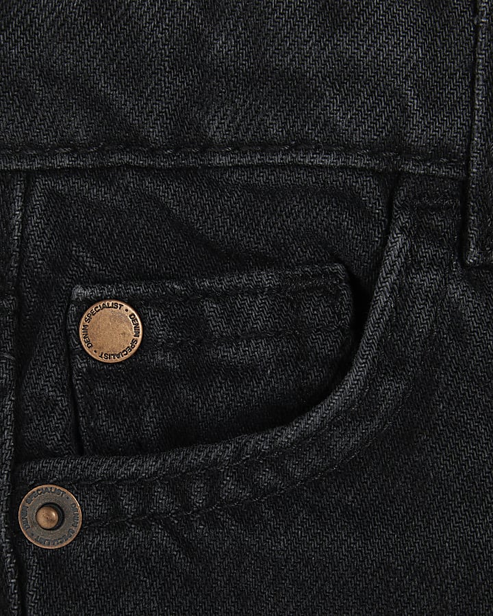 Mini Boys Black Straight Leg Cargo Jeans