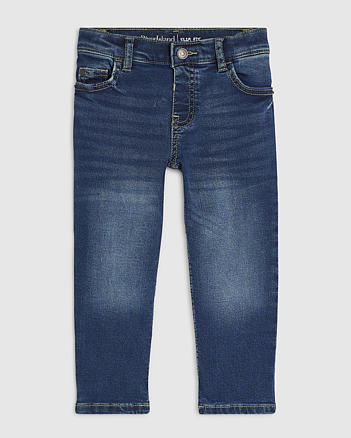 Mini Boys Blue Stretch Slim Jeans
