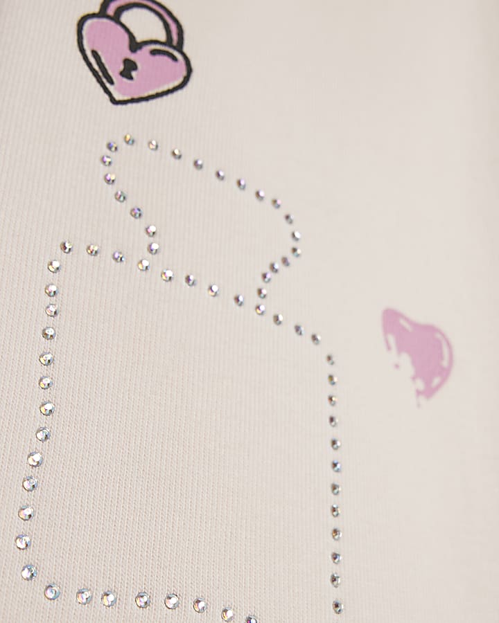 Girls Pink Graffiti Icon Joggers
