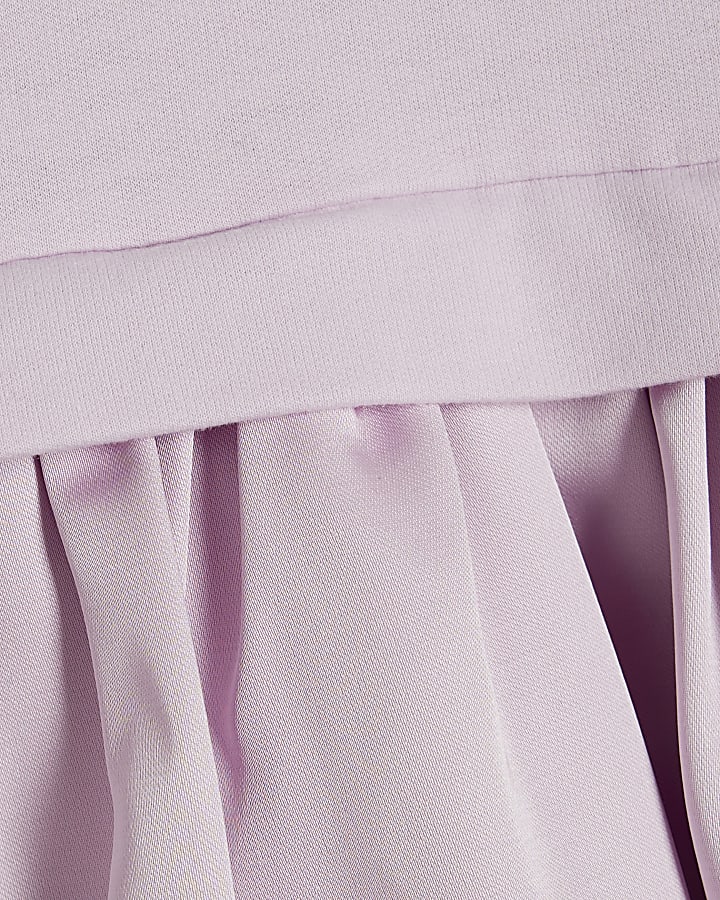 Girls Purple Bubble Hem Skirt Dress
