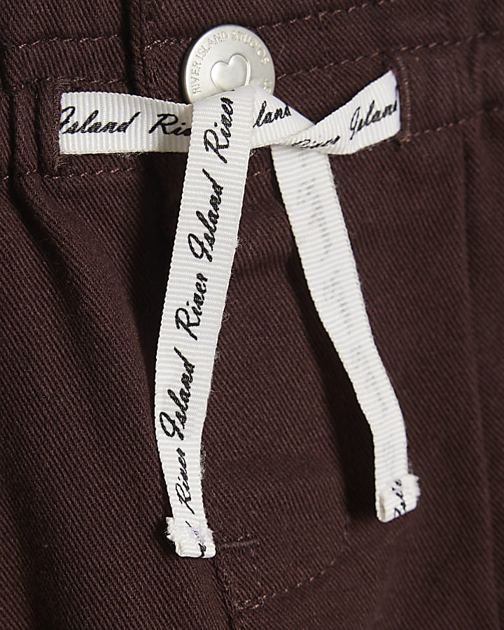 Mini Girls Brown Wide Leg Jeans