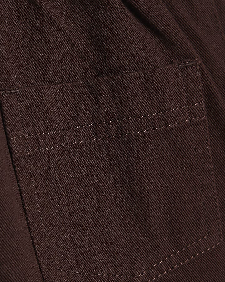Mini Girls Brown Wide Leg Jeans