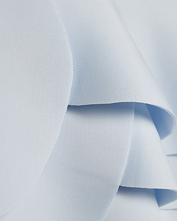 Mini Girls Blue Bow Frill Dress