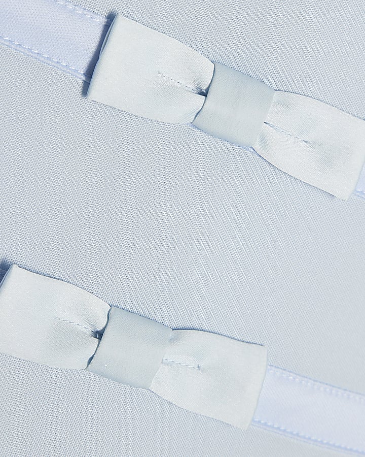 Mini Girls Blue Bow Frill Dress