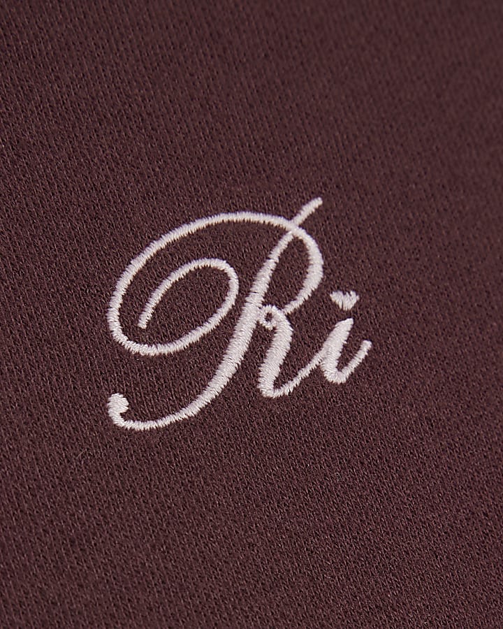 Mini Girls Red Scallop Edge Sweatshirt