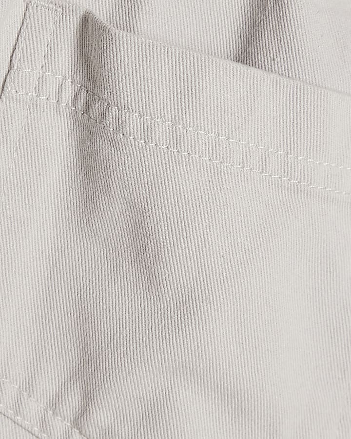 Girls Grey Drawstring Wide Leg Jeans