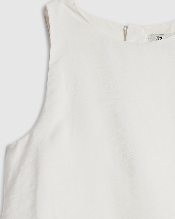 Girls White Tiered Playsuit