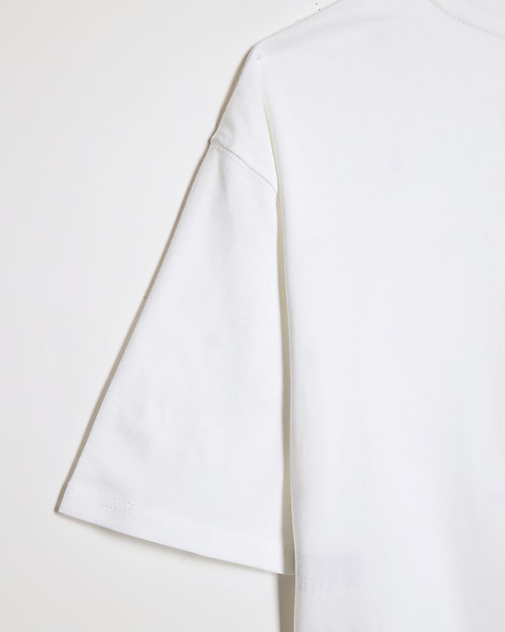 Girls White Studded Crop Top