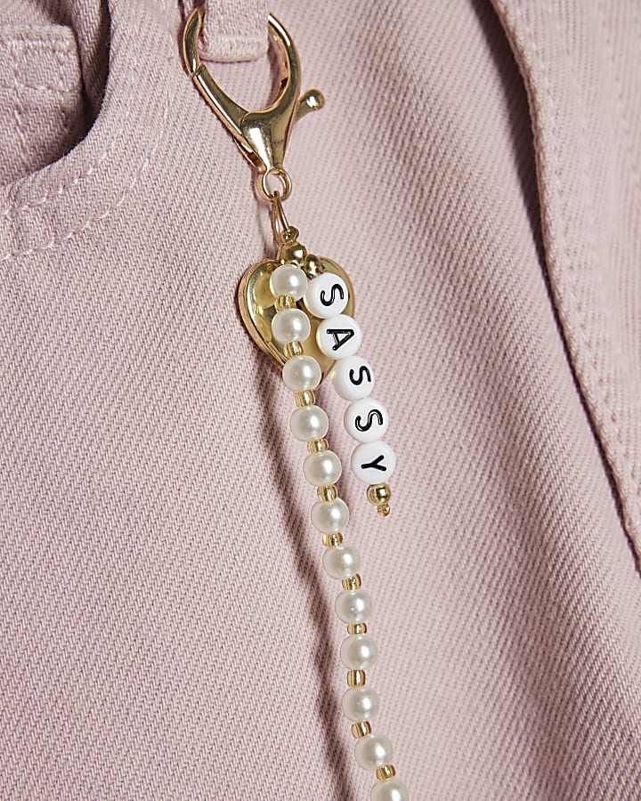 Girls Pink Straight Leg Charm Jeans
