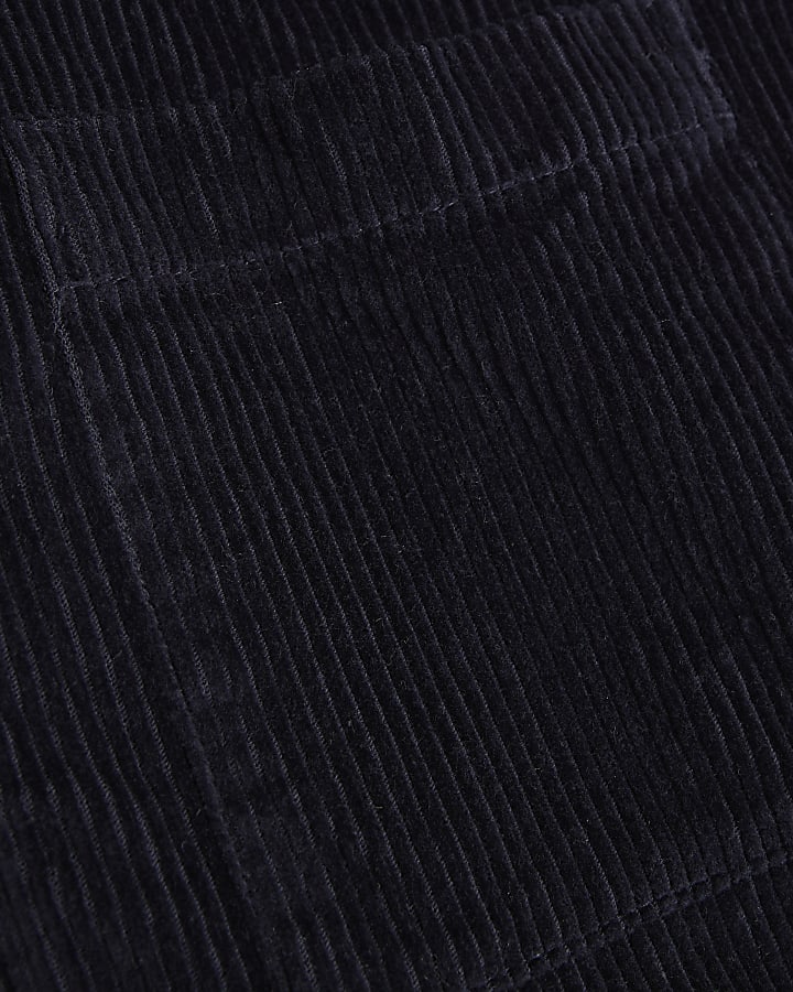 Boys Navy Corduroy Hooded Overshirt