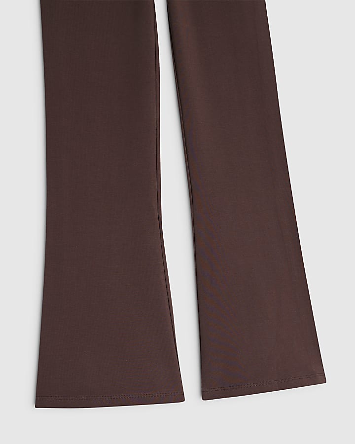 Girls Brown RI Flared Leggings